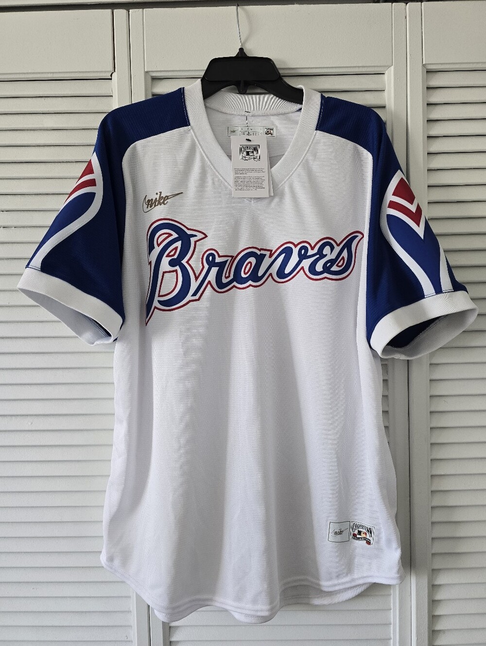 New Atlanta Braves Ronald Acuna Jr White Nike Cooperstown Jersey Mens Size Large